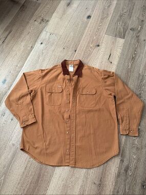 Carhartt Canvas Work Jacket Pocket Detail in Tan